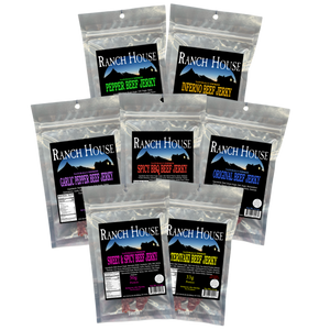 Build Your Own Beef Jerky Variety Pack of 12 (3.3oz) – Ranch House Meat Co.